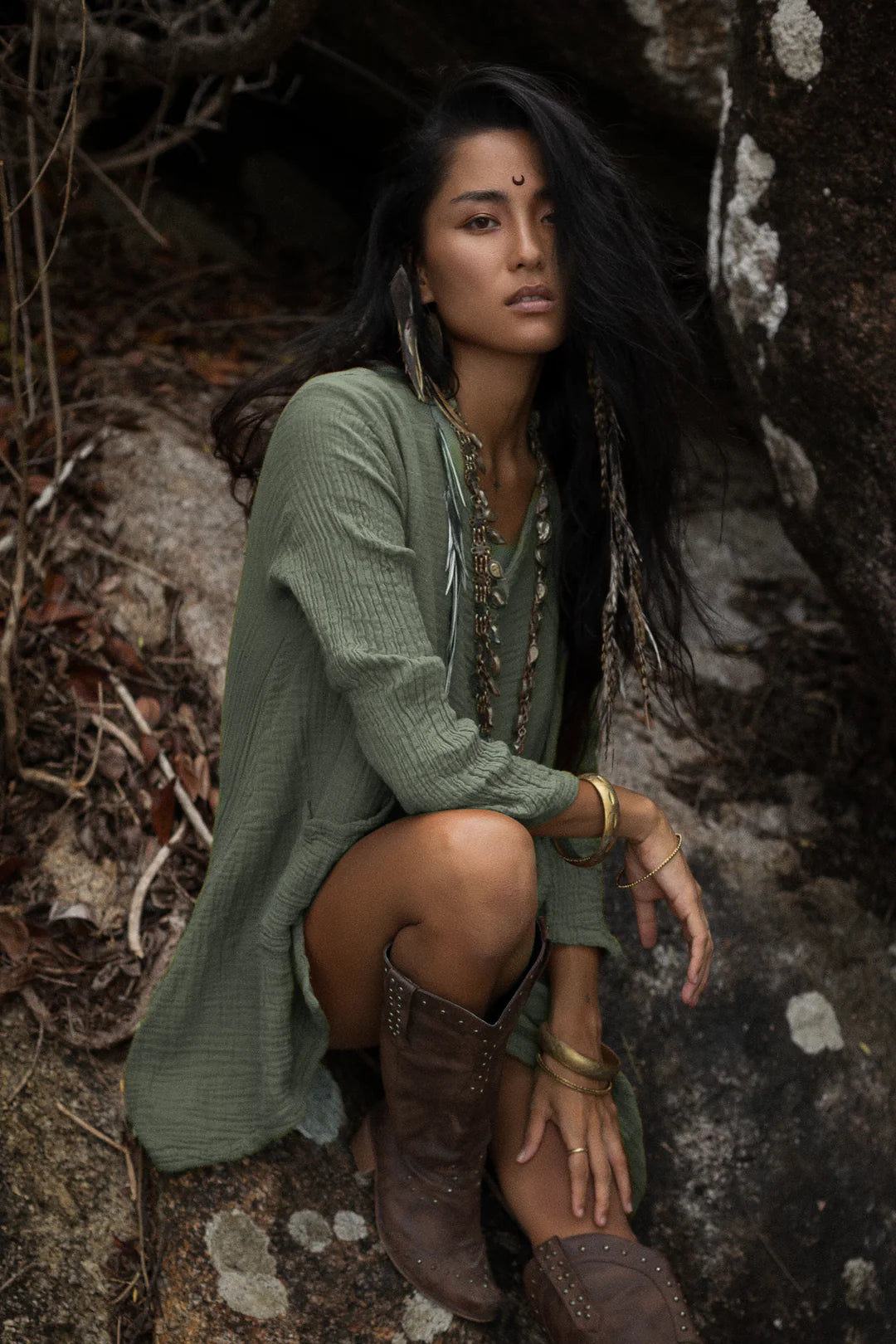 Kitana Miti Tee Dress Sage Grey