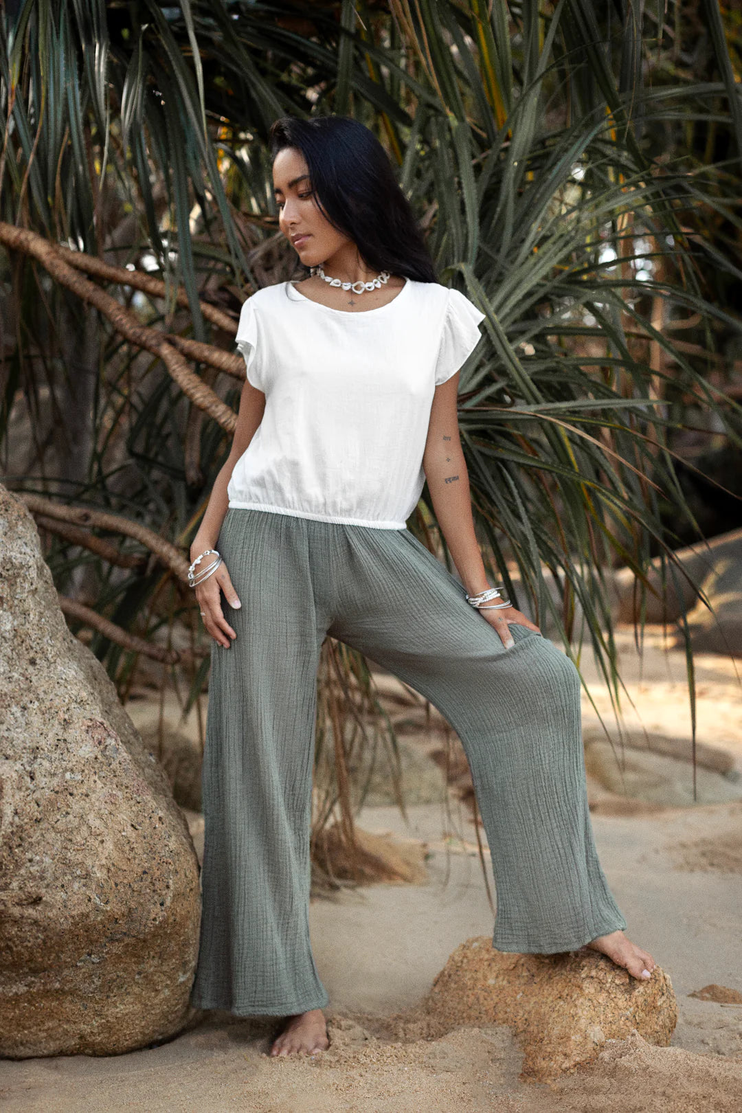 Malia Pants Sage Grey
