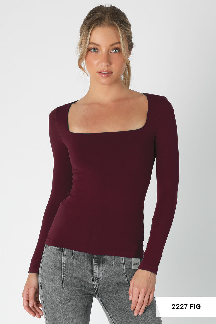 Square Neck Long Sleeve Top (3 Options)