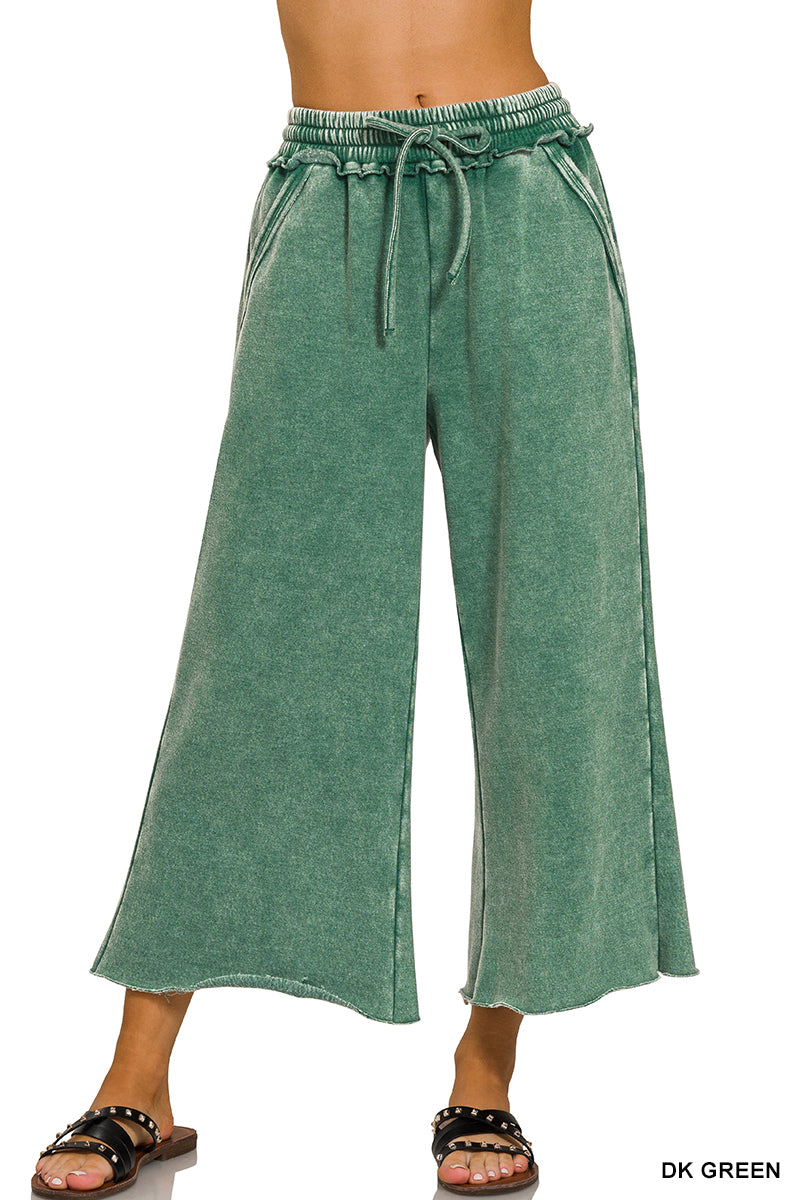 Acid Wash Fleece Palazzo Sweatpants w/ Pockets!! (INCLUDING PLUS SIZE) (12 Options)