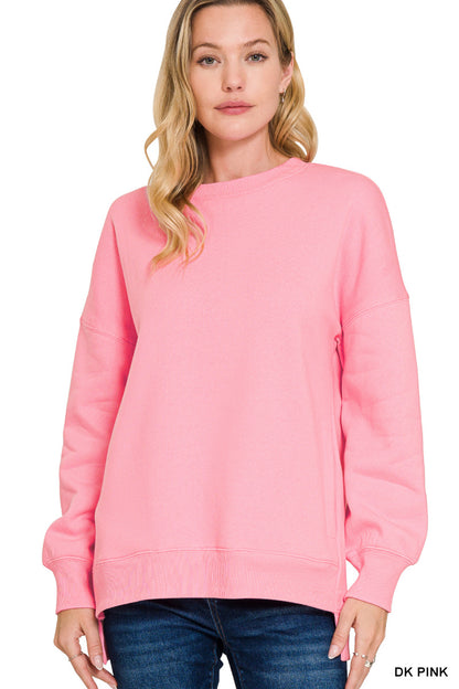 Fleece Hi-Low Boyfriend Sweatshirts w/ Pockets! (8 Options)