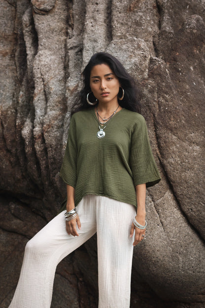 Sola Butterfly Top Olive