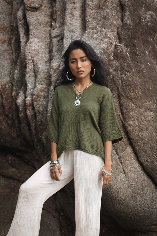 Sola Butterfly Top Olive