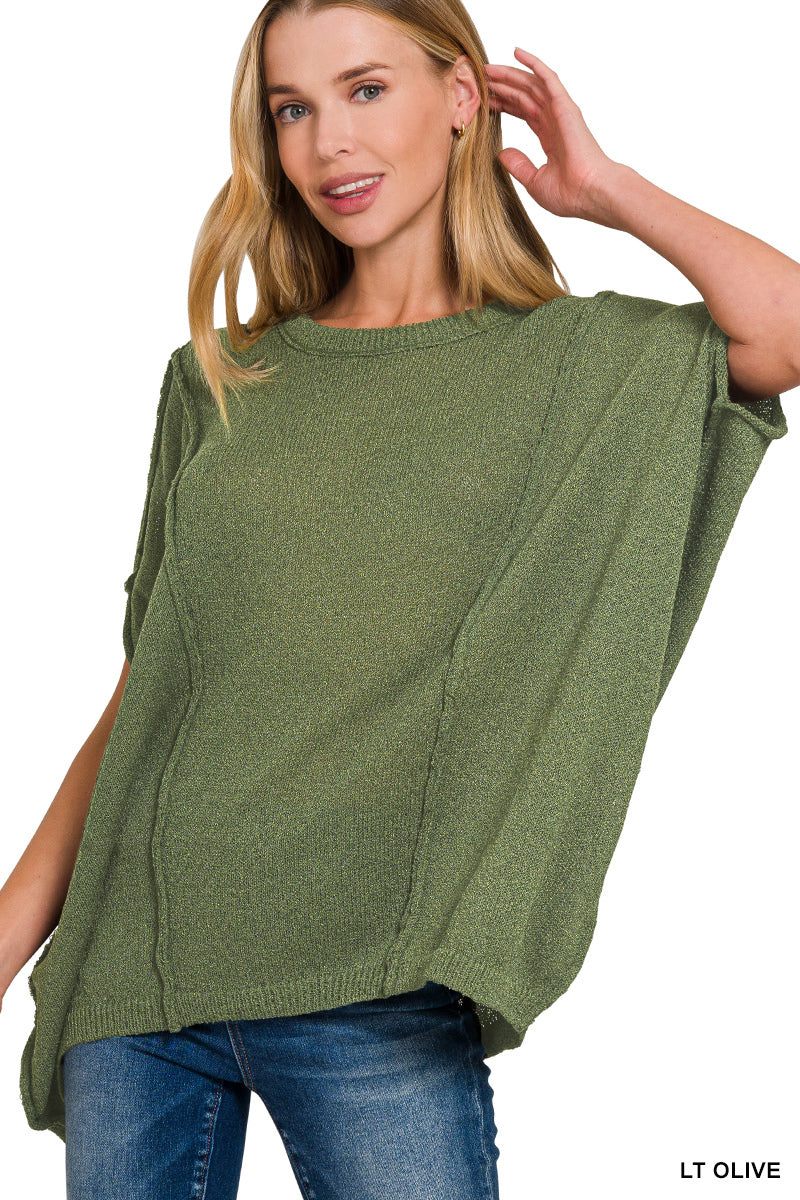 Drop Shoulder Short Sleeve Relaxed Pullover (3 Options)