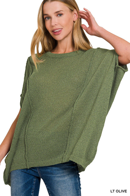 Drop Shoulder Short Sleeve Relaxed Pullover (3 Options)