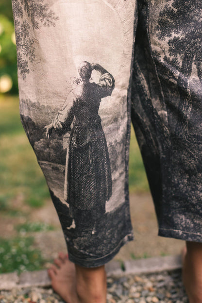 Still I Rise Linen Cropped Artist Pant w/ Sunrise, Woman