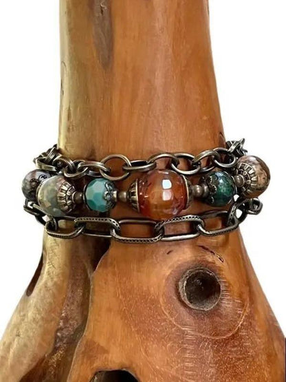 Carter 3 Layer Bronze Beaded Bracelet