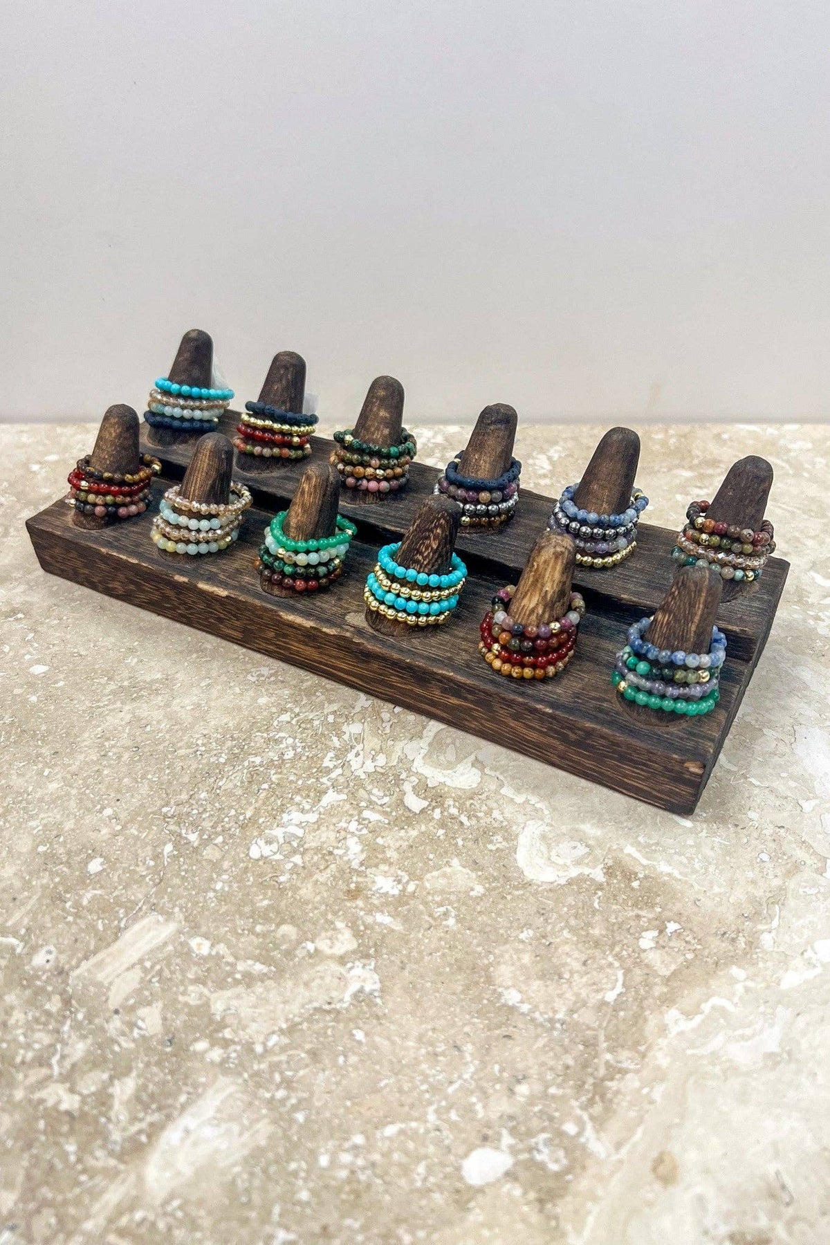 Stretchy Beaded Stack Rings