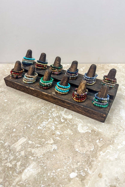 Stretchy Beaded Stack Rings