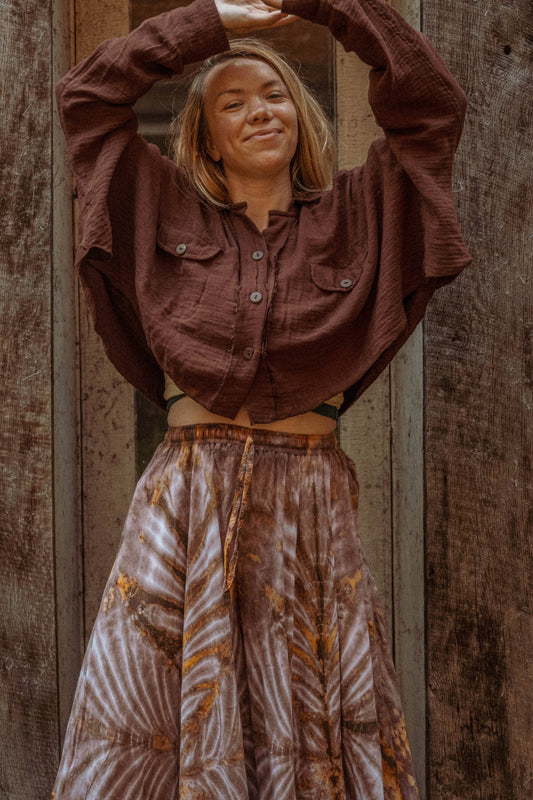 Beachy Boho Bamboo Cropped Shacket