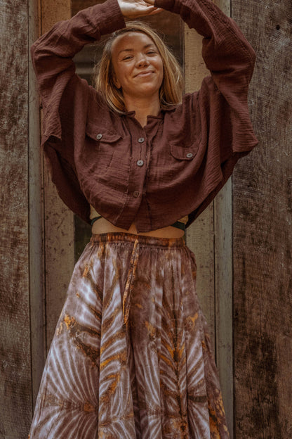 Beachy Boho Bamboo Cropped Shacket