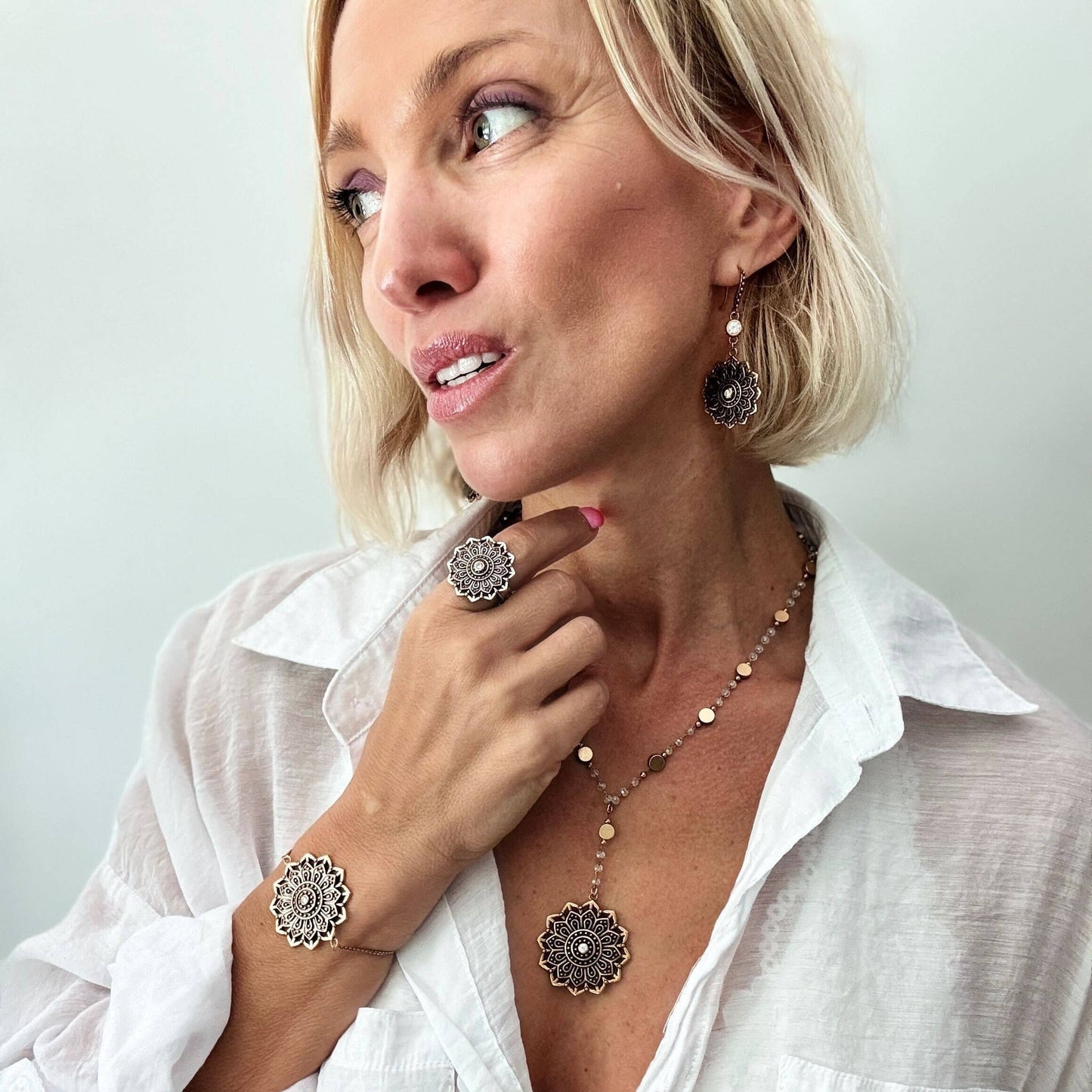 Remember Who You Are Flower Mandala Ring