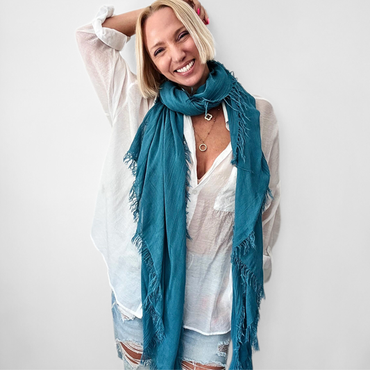 The Just Breathe Scarf in Teal