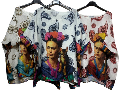 Frida Paisley Linen Top