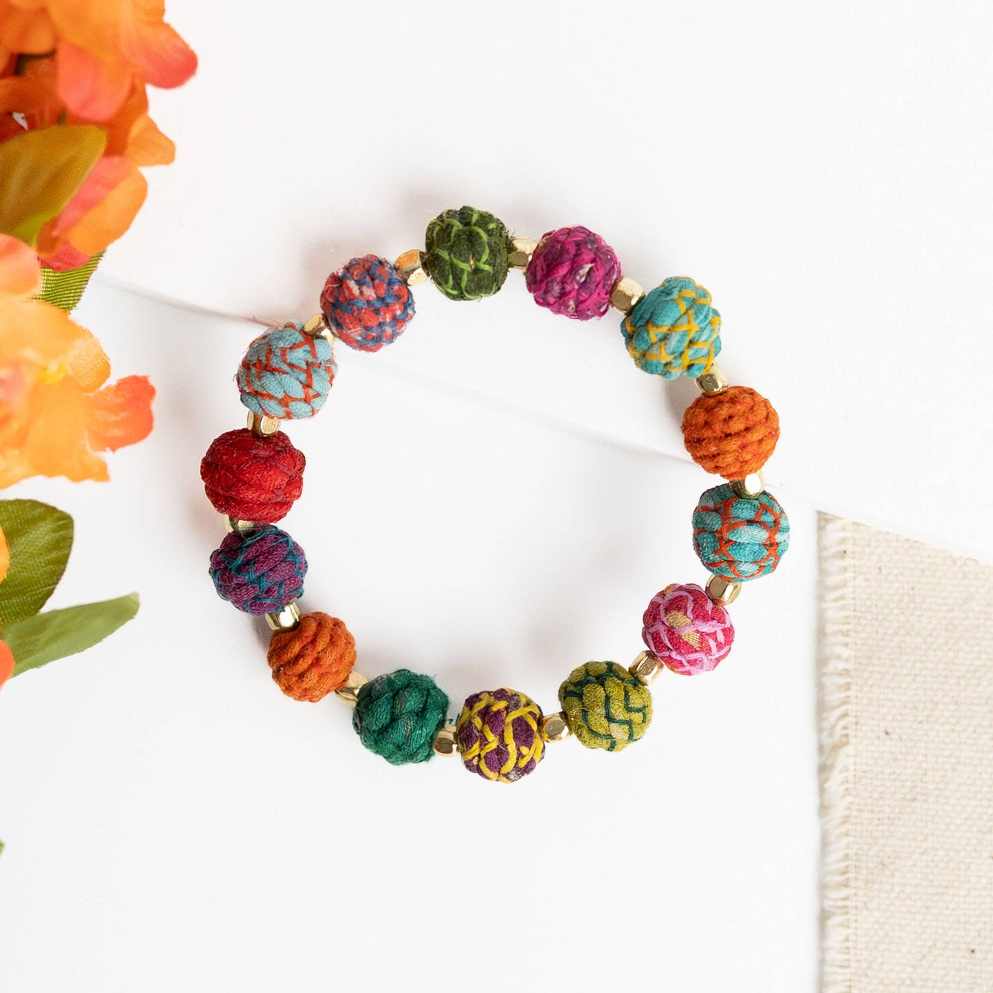 Threaded Kantha Classic Bracelet