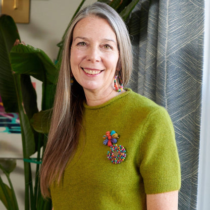 Kantha Floral Mosaic Pin