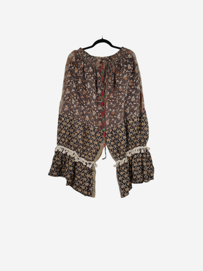 She Lives Beauty Heritage Whisper Kantha bloomers made from vintage cotton saris with floral prints and lace trim.