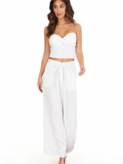 Solid Tencel Tie Belt w/ Darted Trouser Pockets