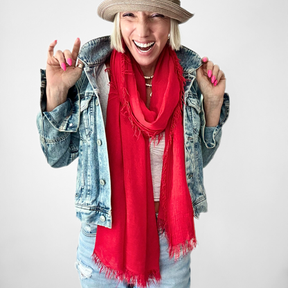 The Just Breathe Scarf in Poppy