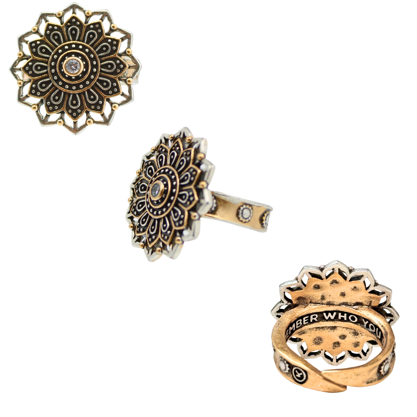 Remember Who You Are Flower Mandala Ring