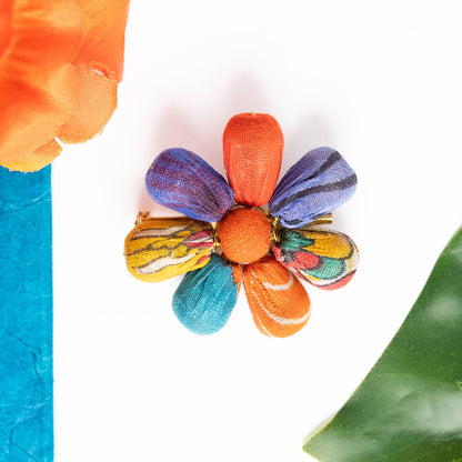 Kantha Posy Pin