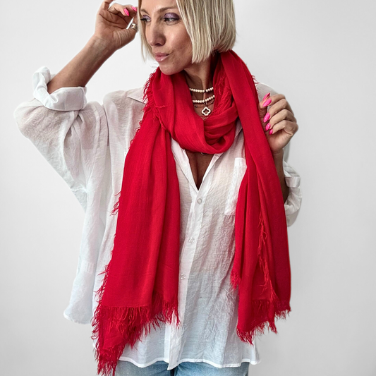 The Just Breathe Scarf in Poppy