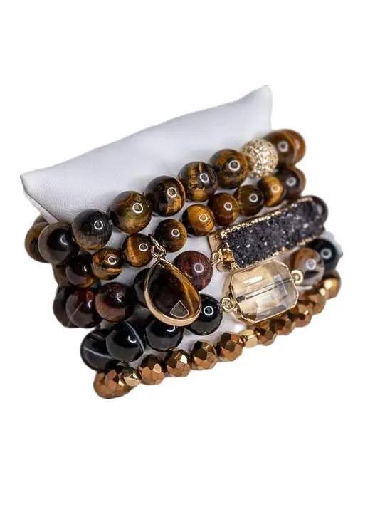 Ghana Bracelet Set Tiger Eye