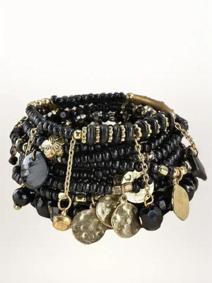 Steal The Scene Urban 10 Layered Mix Bead Set Bracelet