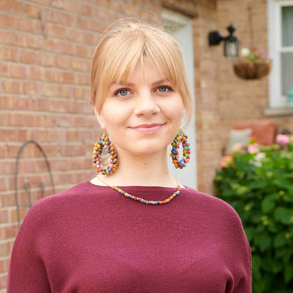 Kantha Sculptural Teardrop Earrings