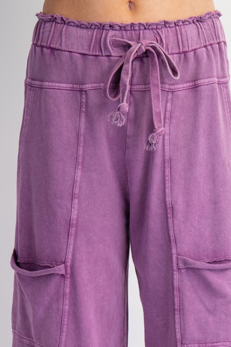 Mineral Washed Terry Knit Cargo Pants (12 Options) – She