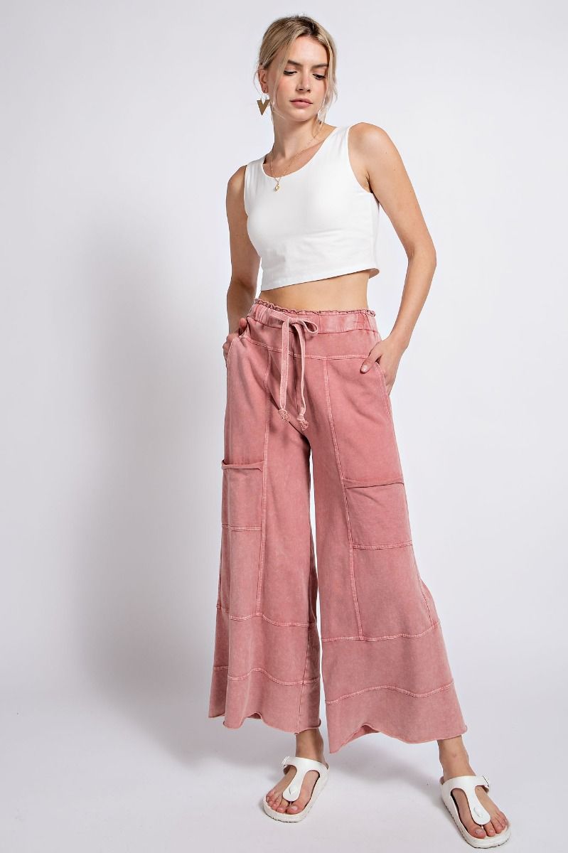 【oan】Quart Rivet Puttig Pants Mineral Washed Terry Knit Cargo Pants (12 Options) – She
