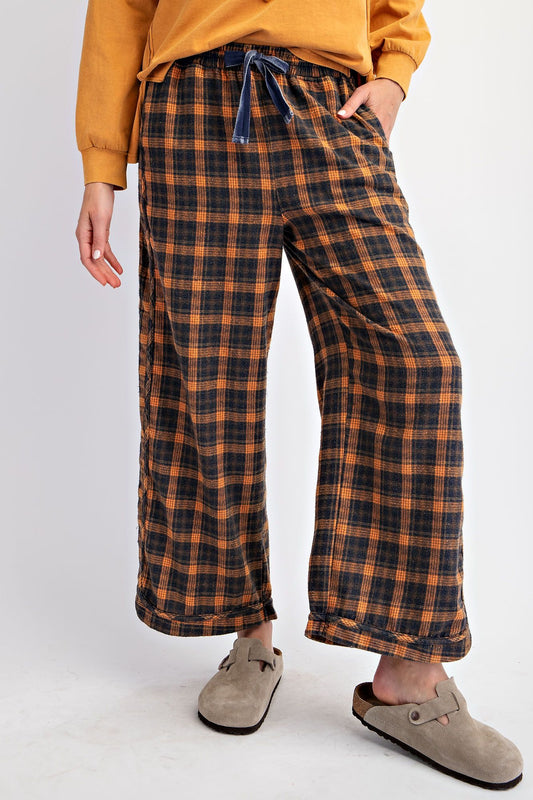Plaid Mineral Washed Lounge Pants