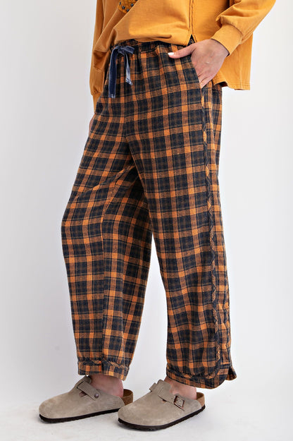 Plaid Mineral Washed Lounge Pants