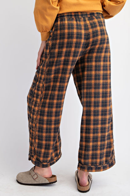 Plaid Mineral Washed Lounge Pants
