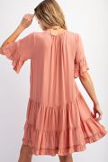 Plus Size Catch the Breeze Double Ruffle Soft Linen Dress w/ Pockets!!