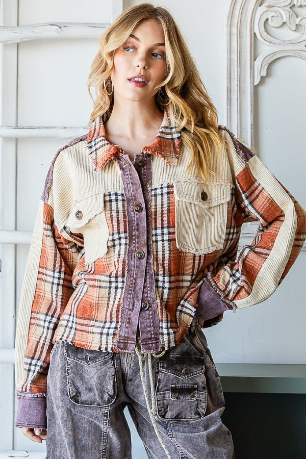 Plaid Button Front Shirt