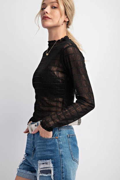 Textured Mesh Fitted Top (2 Options)