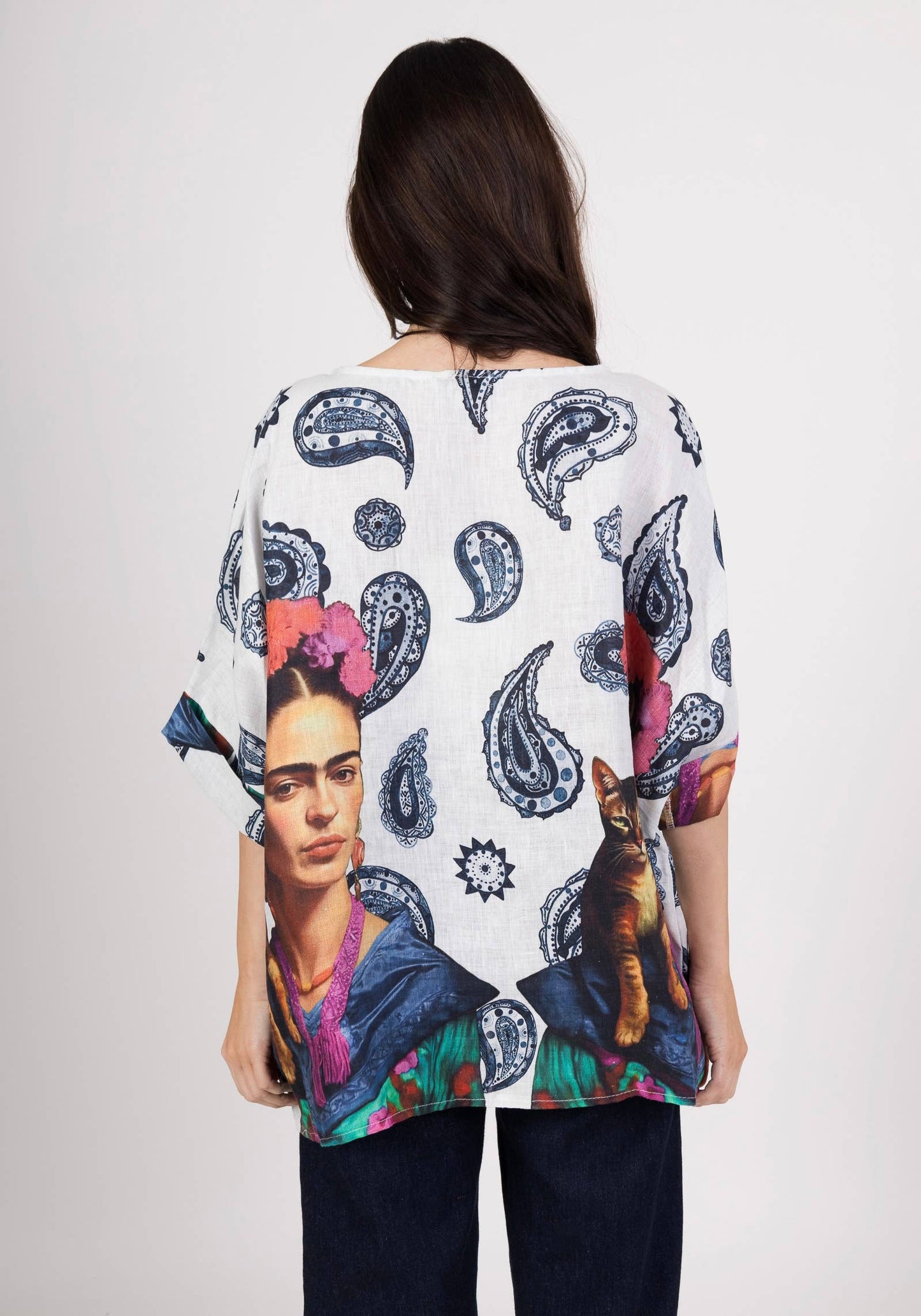 Frida Paisley Linen Top