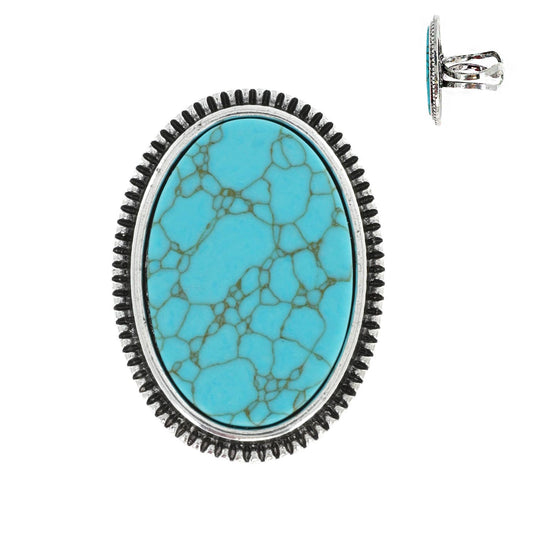 Turquoise Adjustable Oval Western Ring
