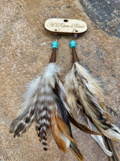 Turquoise Feather Dangle Earrings