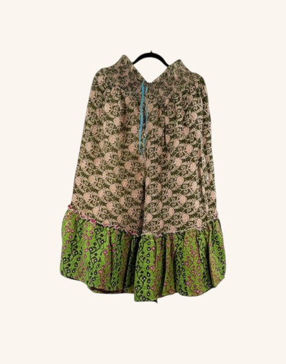 She Lives Beauty Anything for Selenas Bloomers in vintage cotton with green floral print and ruffled hem